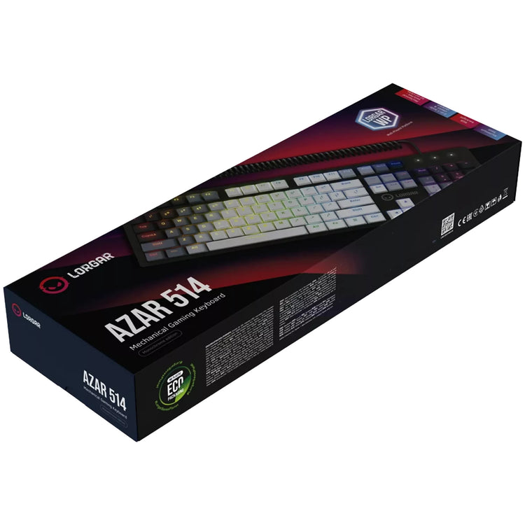 Lorgar Azar 514, Gaming-Tastatur (weiß, US-Layout, Logar Dream, RGB)