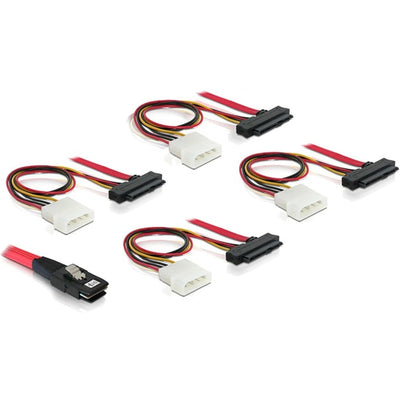 Delock Mini SAS SFF-8087> 4 x SAS SFF-8482 + Power