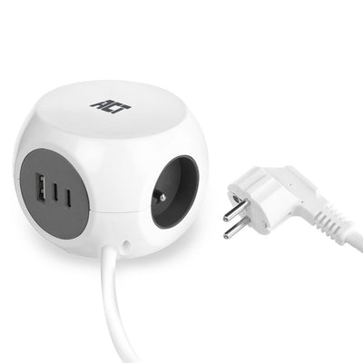 ACT Connectivity Socket Kubus mit 3 Sockets, 30W D.