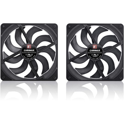 Noctua nf-a14x25 g2 pwm sx2-pp chromax.black Gehäuselüfter (schwarz, 2 Stück, 140 x 140 x 25 mm)
