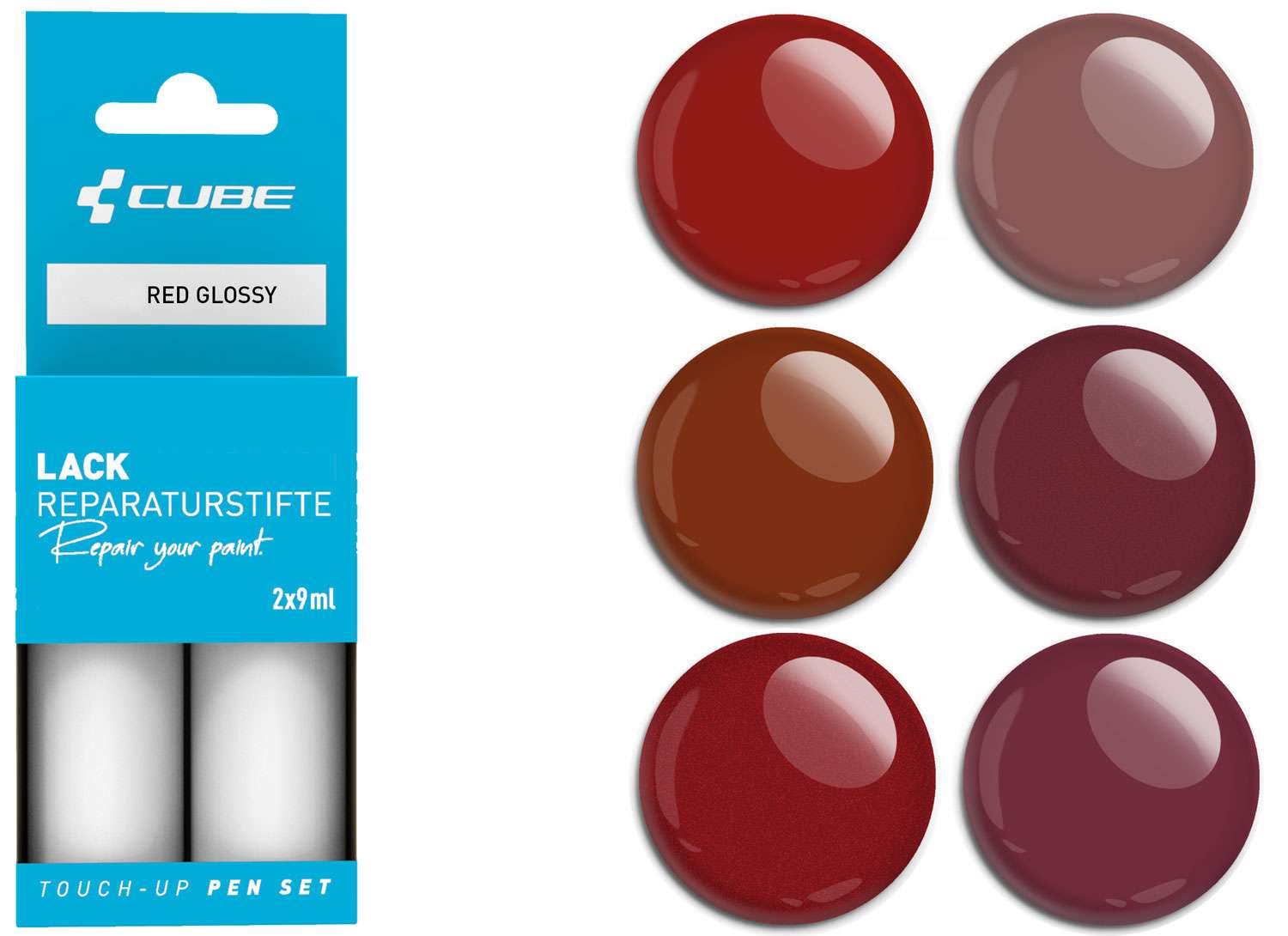 Cube Lackstift-Set rot glänzend