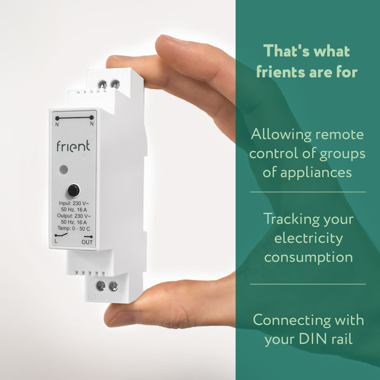 Frient Smart Din Relay Relais (hellgrau, ZigBee)