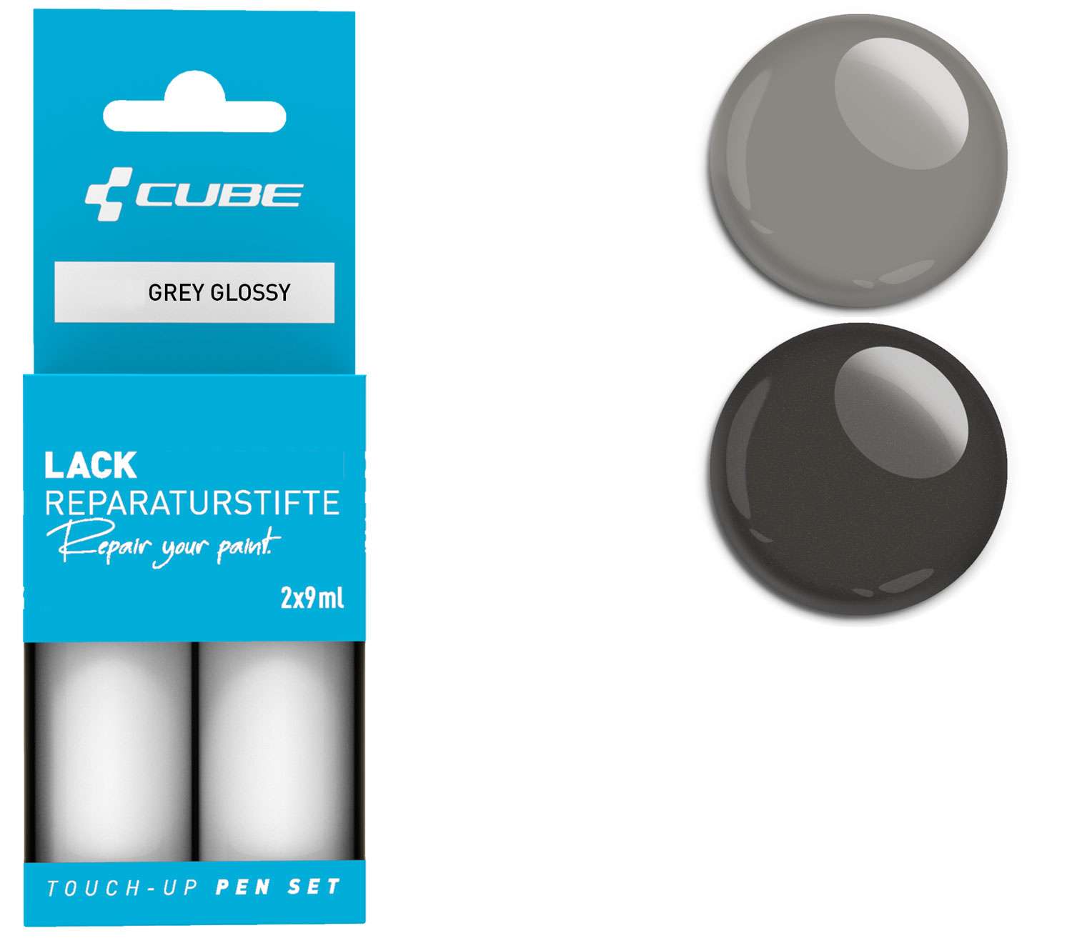 Cube Lackstift-Set grau glänzend