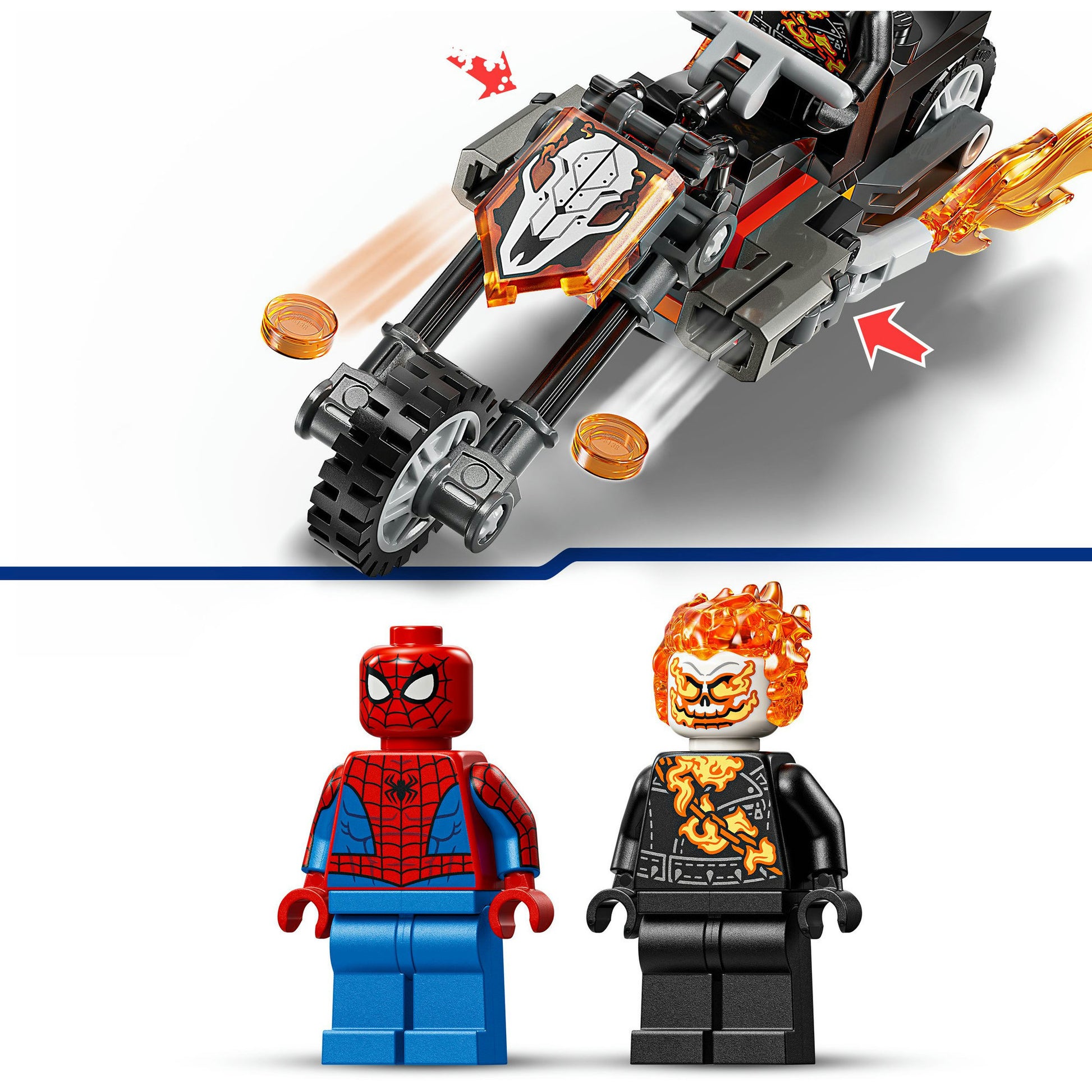Lego Superhelden 76335 Marvel Spider-Man vs. Ghost Rider Motorrad