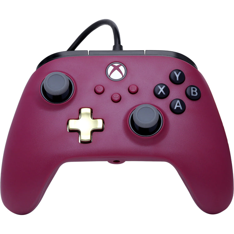 Powera Advantage Plus Kabelgebundener Controller für Xbox Series X|s – Ruby (Dunkelrot, Xbox Series X|s, Xbox One, PC)