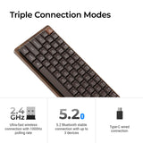 Keychron K3 Max-H3W Vollholz-Sonderedition mechanische RGB-Tastatur (Holzfarbe, US-Layout (QWERTZ), Milchpommelbraun, 75 %, RGB-LEDs, Double-Shot-PBT, Hot-Swap, 2,4 GHz | Bluetooth 5.1 | USB-C) - afbeelding 8