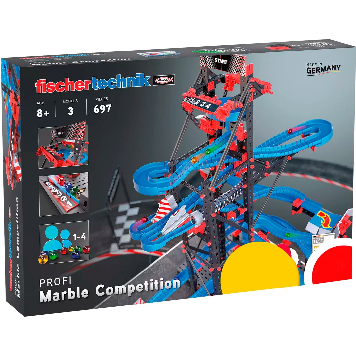 Fischertechnik Marmor führt den Marmorwettbewerb aus