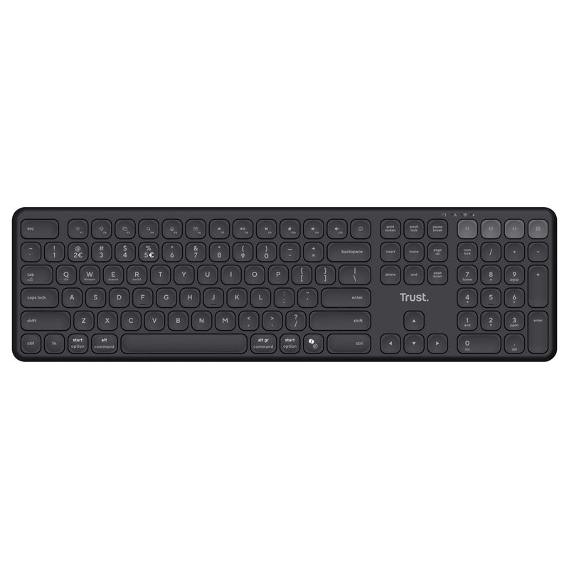 Trust Vaiya kabellose Tastatur (schwarz, US-Layout, Bluetooth 2,4 GHz)
