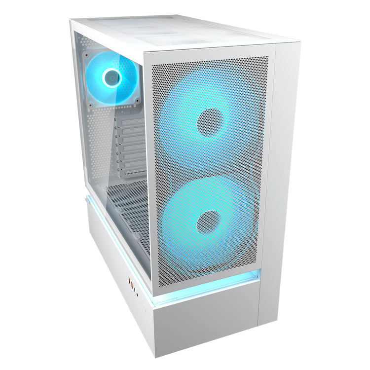 Cougar cfv235 Mesh Midi-Tower-Gehäuse (weiß | 2x USB-A | 1x USB-C | RGB | gehärtetes Glas)