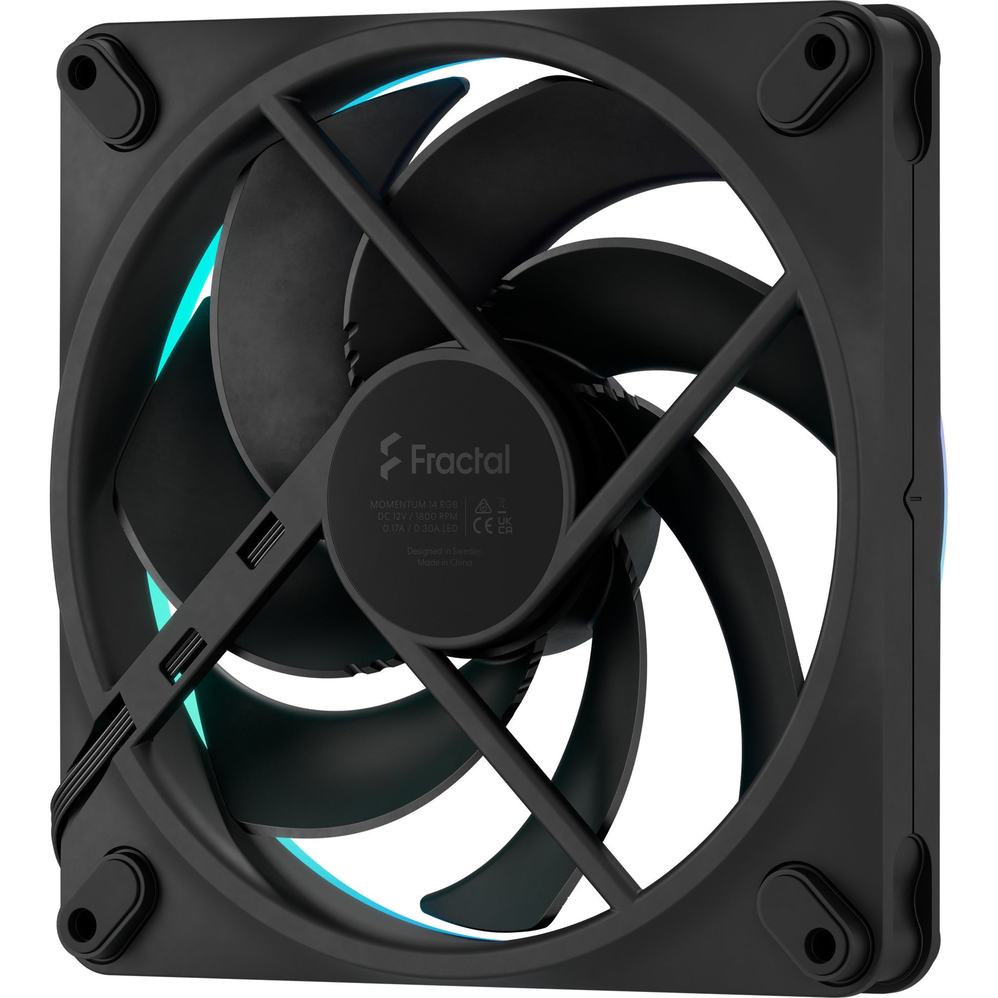 Fractal Design Momentum 14 RGB-Gehäuselüfter (schwarz, 3 Stück, 140 x 140 x 25 mm, PWM)