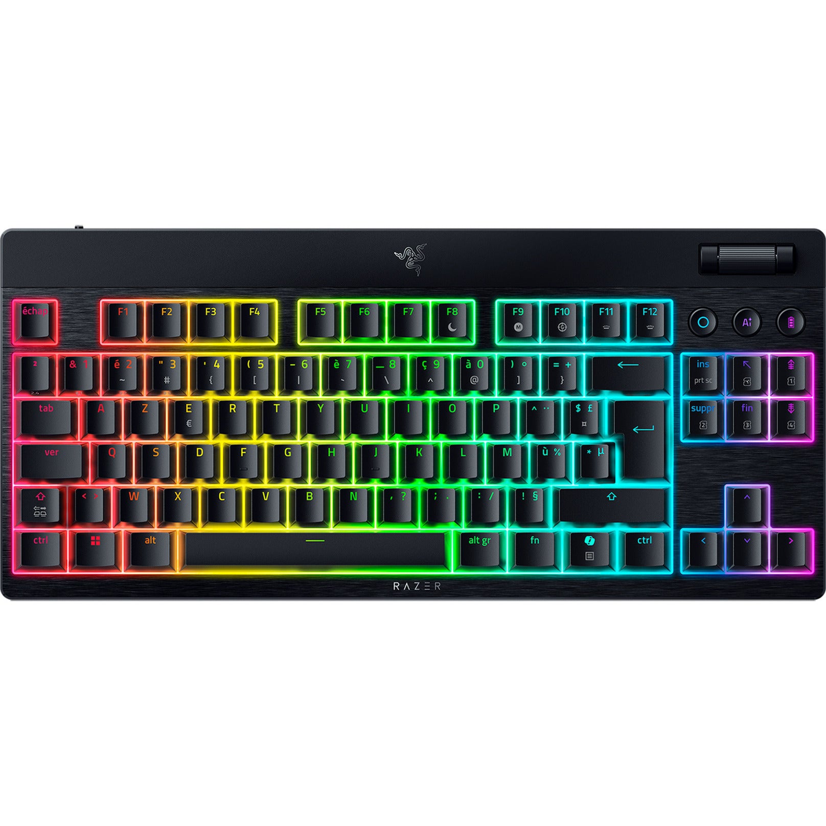 Razer Blackwidow V4 Low-Profile-RGB-Mechanische Gaming-Tastatur (Schwarz, US-Layout (QWERTZ), Low-Profile-Orange, 80 % (TKL))