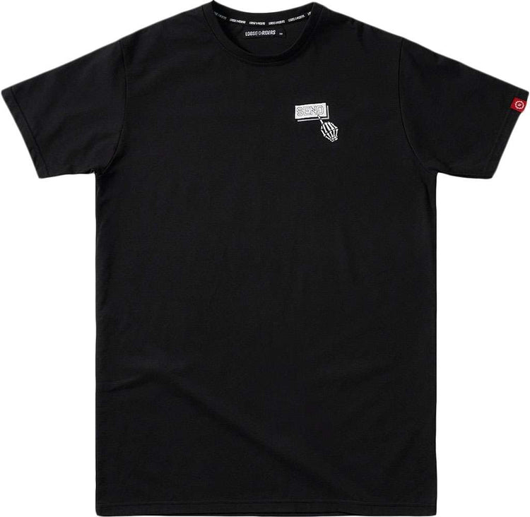 Lose Fahrer drücken „Senden“ – Tech-T-Shirt