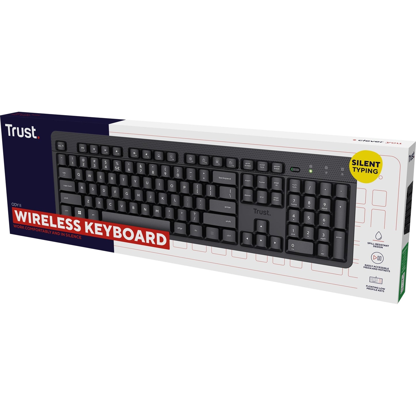 Vertrauen Sie Ody II Stille drahtlose Tastatur
