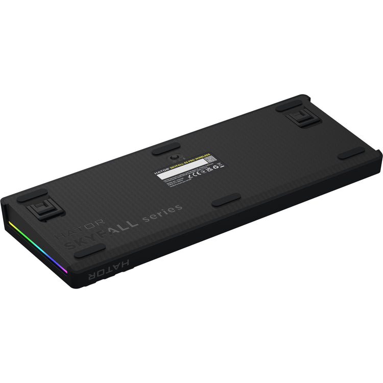 Hator Skyfall Pro Wireless, Gaming-Tastatur (schwarz, US-Layout, Hator Aurum Vanilla Silent, 65 %, RGB, Double-Shot PBT, Hot-Swap, 2,4 GHz Bluetooth USB-C)