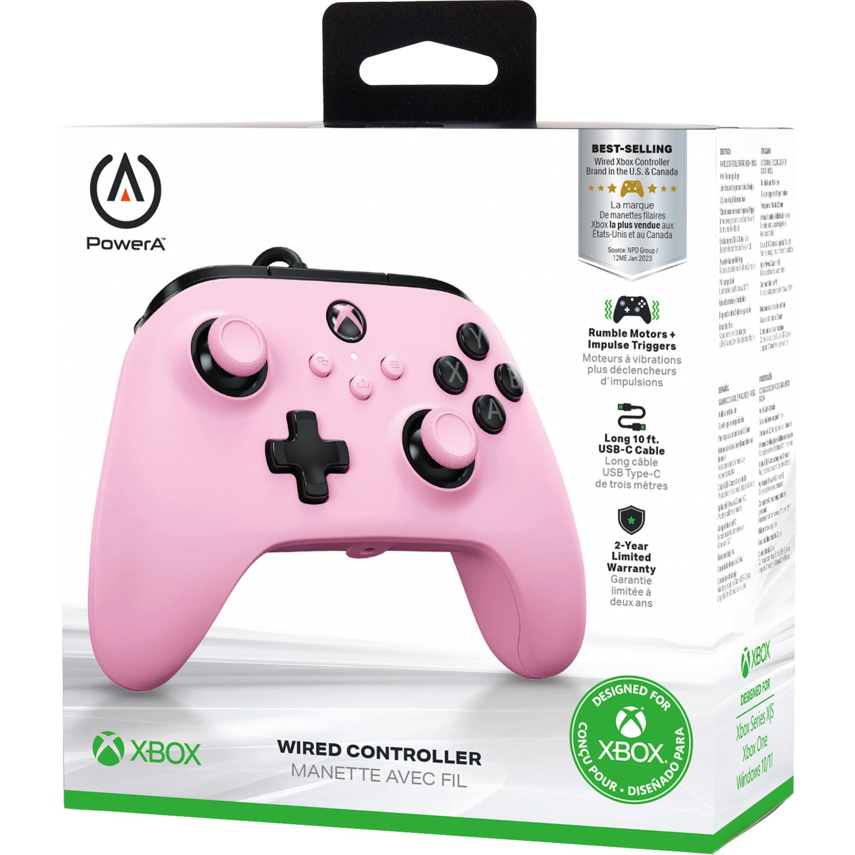 Kabelgebundener Powera-Controller für Xbox Series X|s (Rosa, Xbox Series X|s, Xbox One, PC)