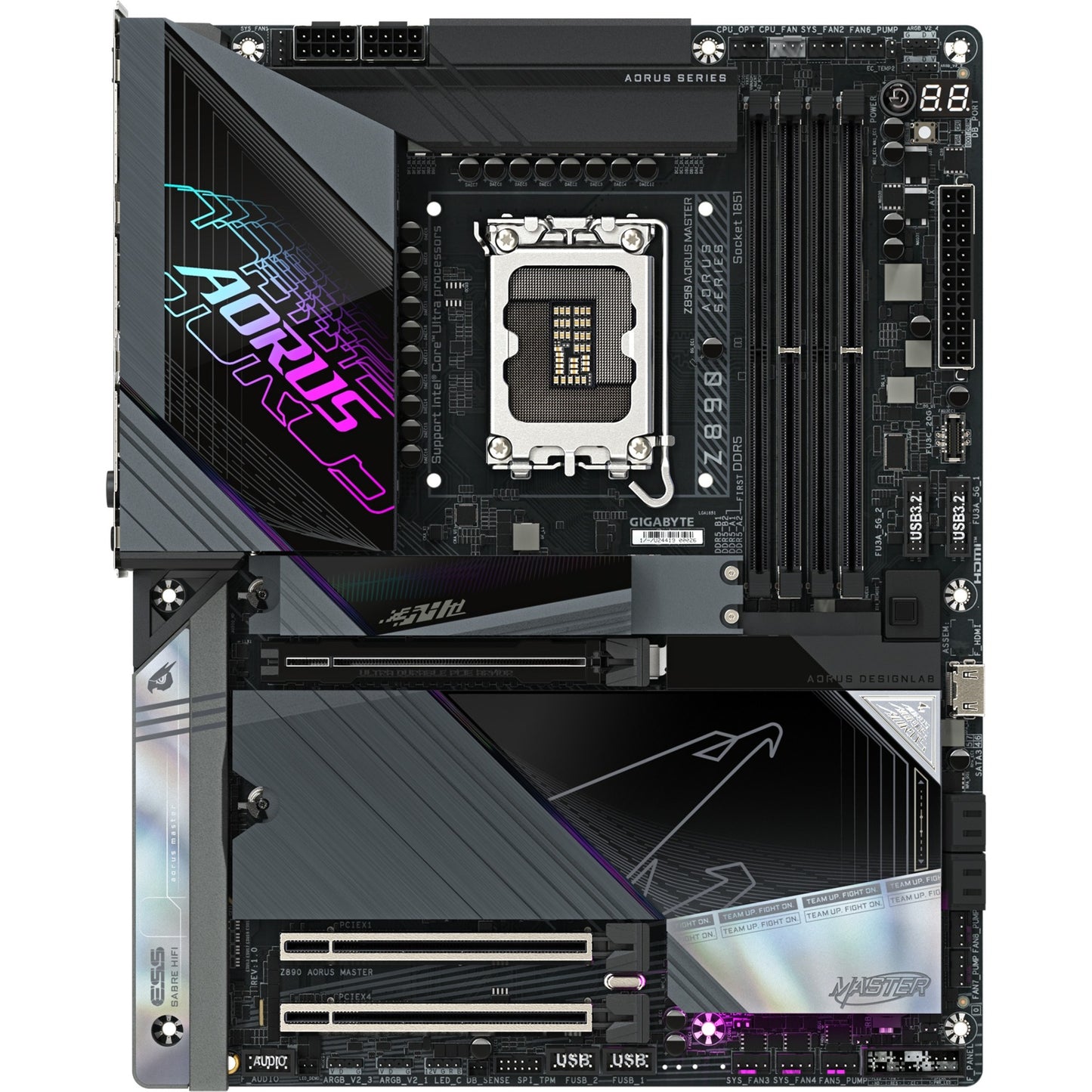 Gigabyte Z890 AORUS Master Sockel 1851 Motherboard (RAID, 10 GB-LAN, Wi-Fi 7, BT, Sound, ATX)