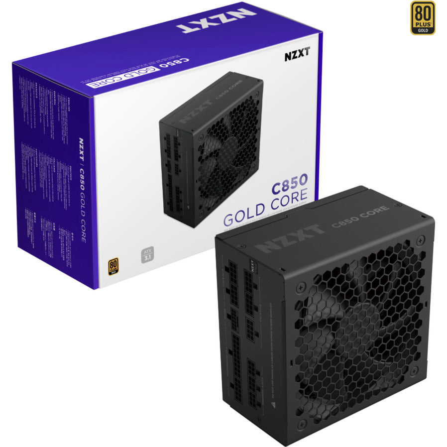NZXT C850 Gold Core Modulares 850-Watt-Netzteil (Schwarz, 1x 12V-2x6, 3x PCIe)