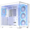 Asus a32 plus Midi-Tower-Gehäuse (weiß | 2x USB-A | 1x USB-C | RGB | gehärtetes Glas)