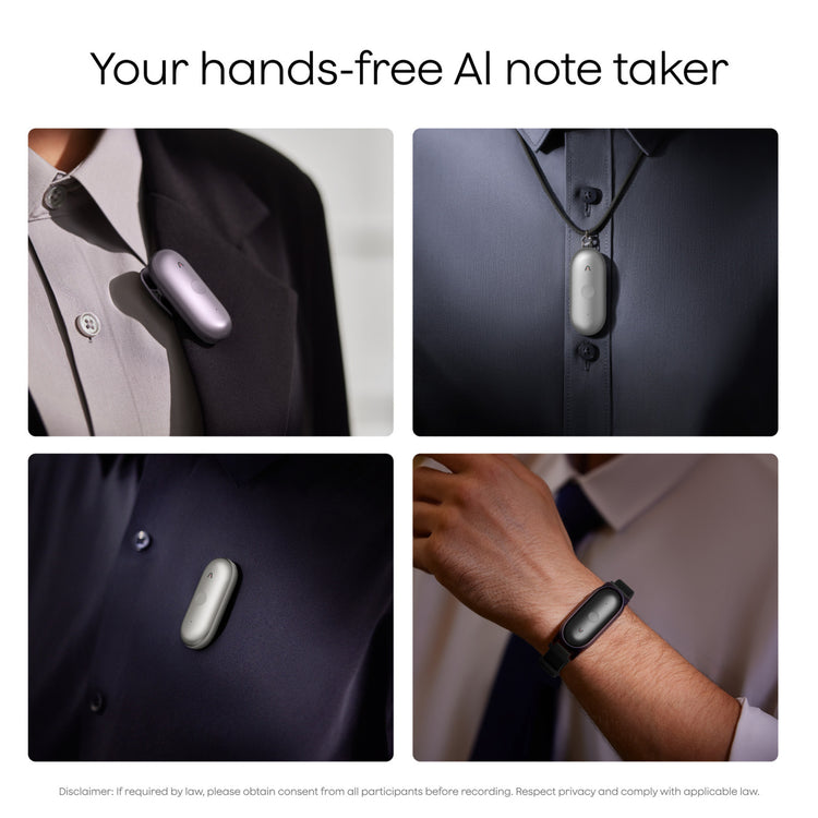 Plaud Notepins Diktiergerät (lila, 64 GB, Bluetooth 5.2 BLE (Bluetooth Low Energy) Wi-Fi)