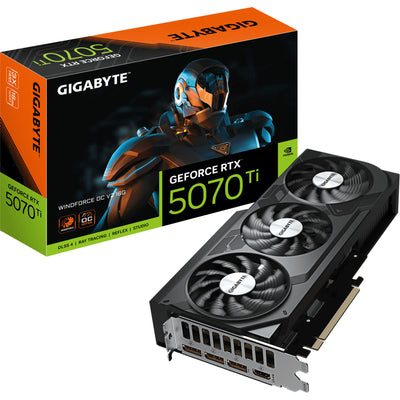 Gigabyte Geforce RTX 5070 Ti Windforce OC V2 16G Grafikkarte (DLSS 4, 3x Display Port, 1x HDMI 2.1)