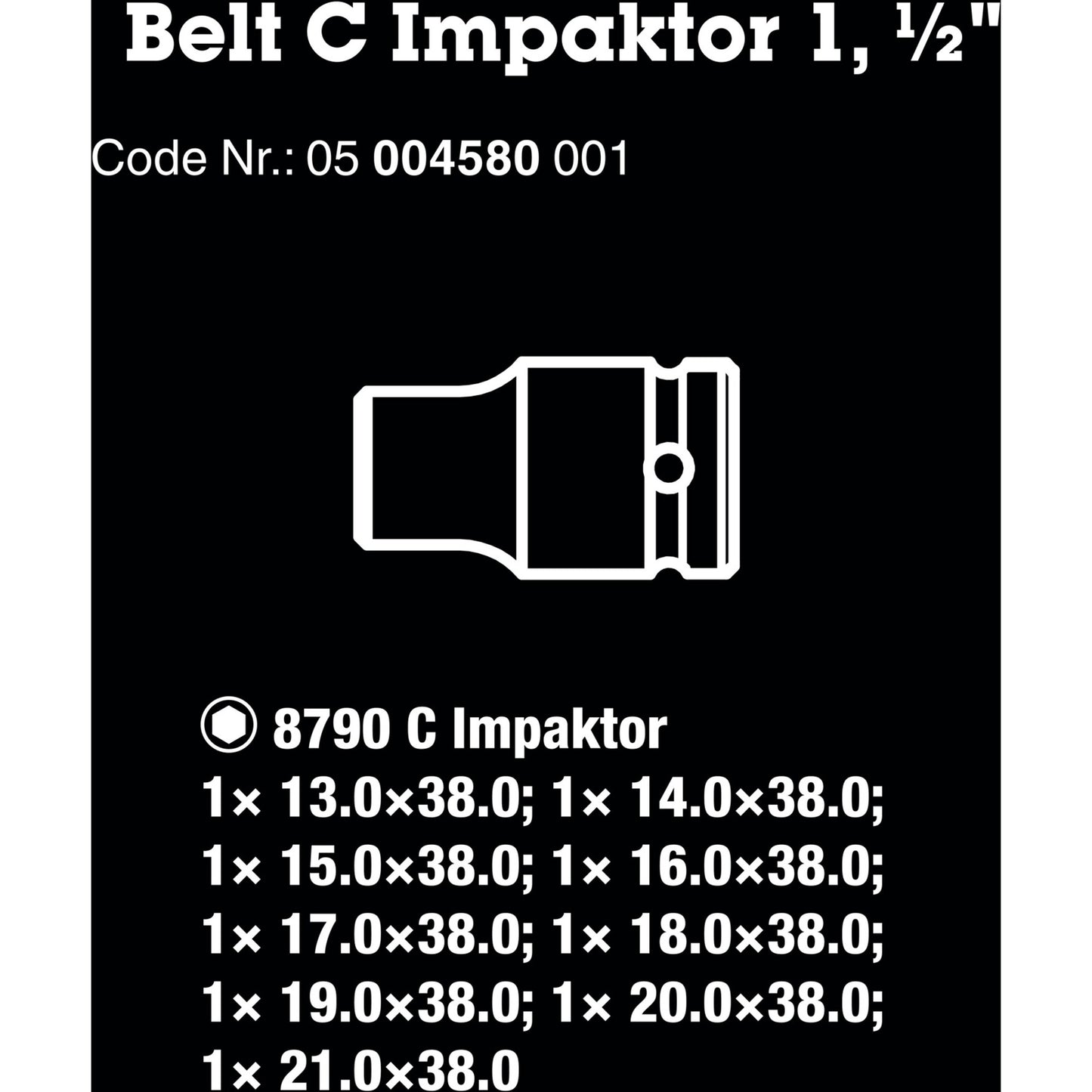 Waa Belt C Impaktor 1 Kappe Set, 1 2