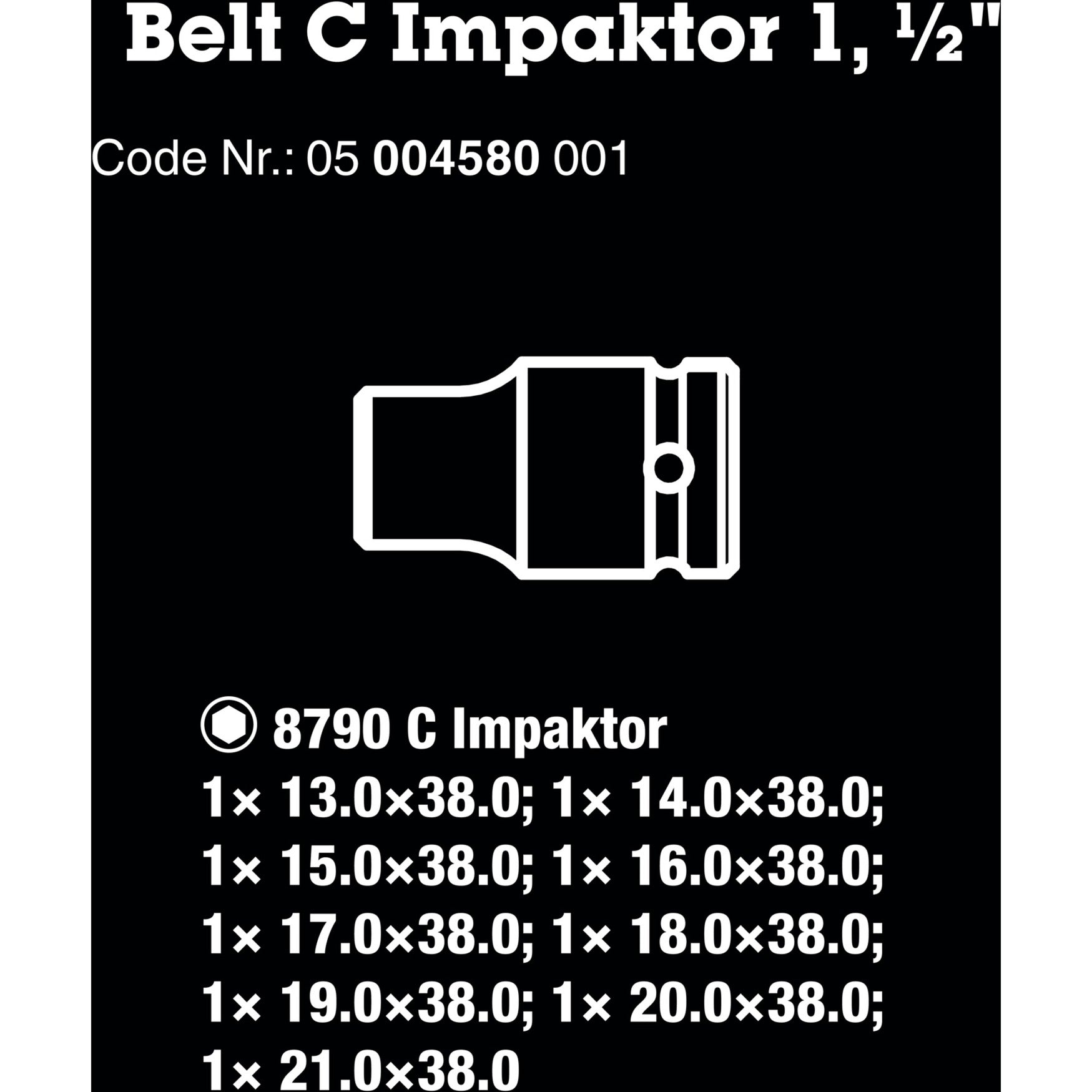 Waa Belt C Impaktor 1 Kappe Set, 1 2