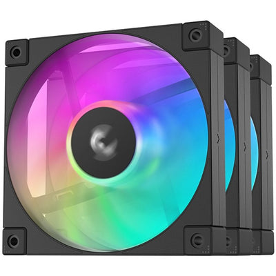 Deepcool fd12 argb Gehäuselüfter (schwarz, 3 Stück, 120 x 120 x 25 mm, PWM, 3 Stück, 4-poliger PWM-Lüfteranschluss)