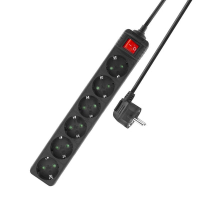 ACT -Sockel mit leuchtendem Schalter, 6 Sockets, 3 m