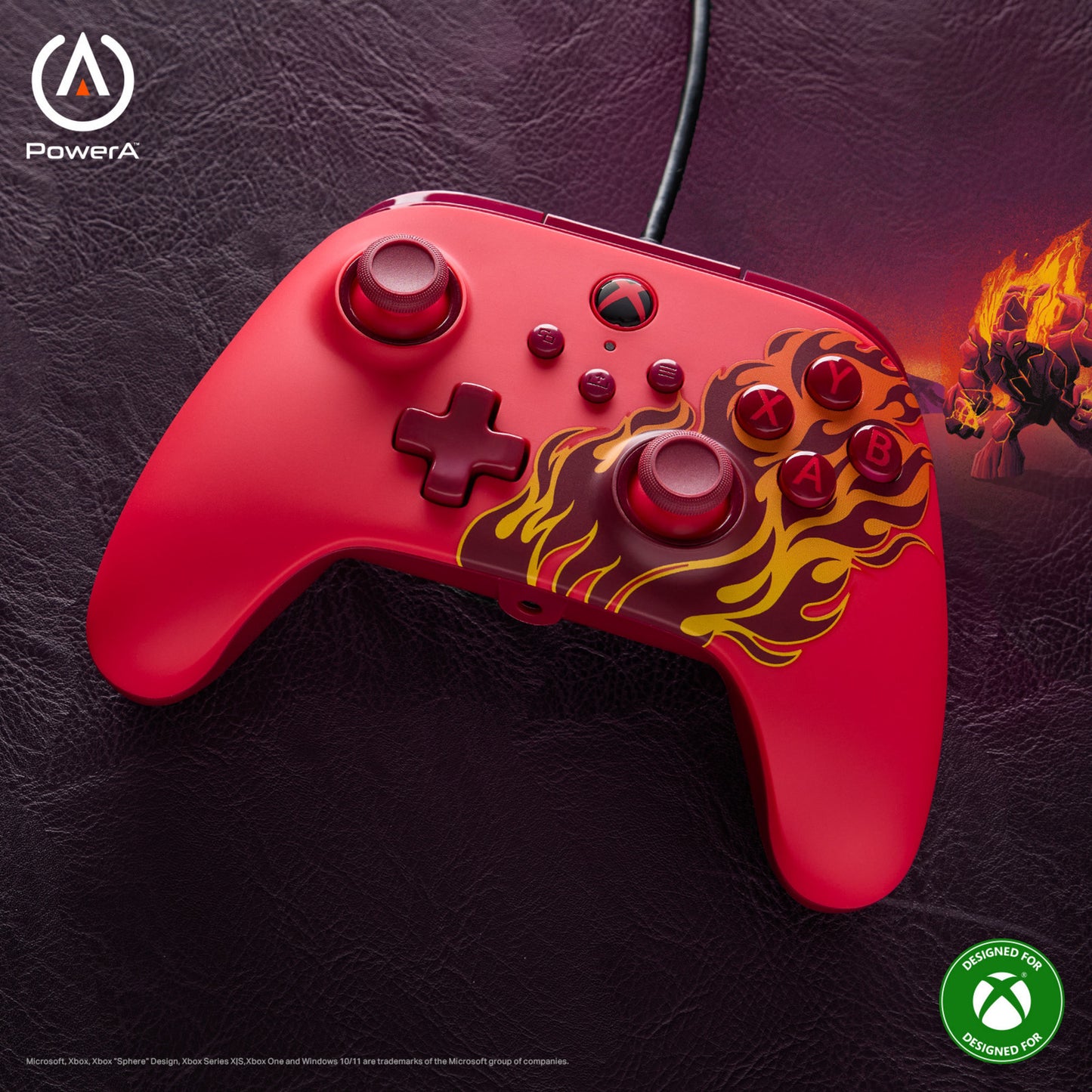 Powera Advantage Controller mit Kabel für die Xbox Series x|s – Red Fire (rot, Xbox Series x|s, Xbox One, PC)