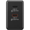 Lenovo Dual USB-C (65W) Gan (schwarz, 2x USB-C, Power Delivery)