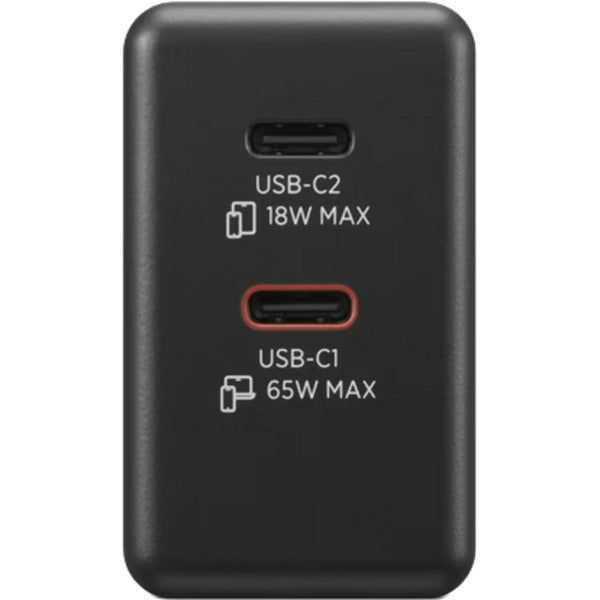 Lenovo Dual USB-C (65W) Gan (schwarz, 2x USB-C, Power Delivery)