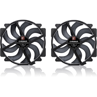 Noctua nf-a14x25r g2 pwm sx2-pp chromax.black Gehäuselüfter (schwarz, 2 Stück, 140 x 140 x 25 mm)