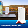Fritz! Box 6825 4G Edition internationaler WLAN-LTE-Router (weiß rot, Mesh-WLAN, 4G 3G)