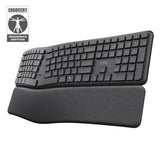 Drahtlose ergonomische Trust Keyra-Tastatur (schwarz, US-Layout, Bluetooth 2,4 G USB) - afbeelding 2