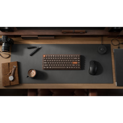 Keychron K3 Max-H1W Vollholz-Sonderedition mechanische RGB-Tastatur (Holzfarbe, US-Layout (QWERTY), Milk Pom Red, 75 %, RGB-LEDs, Double-Shot-PBT, Hot-Swap, 2,4 GHz | Bluetooth 5.1 | USB-C)