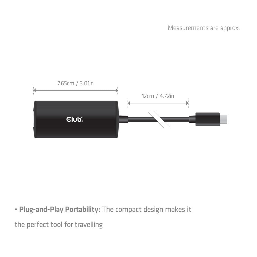 Club 3D CAC-2531 USB-C auf RJ45 10G Ethernet-Adapter (schwarz)