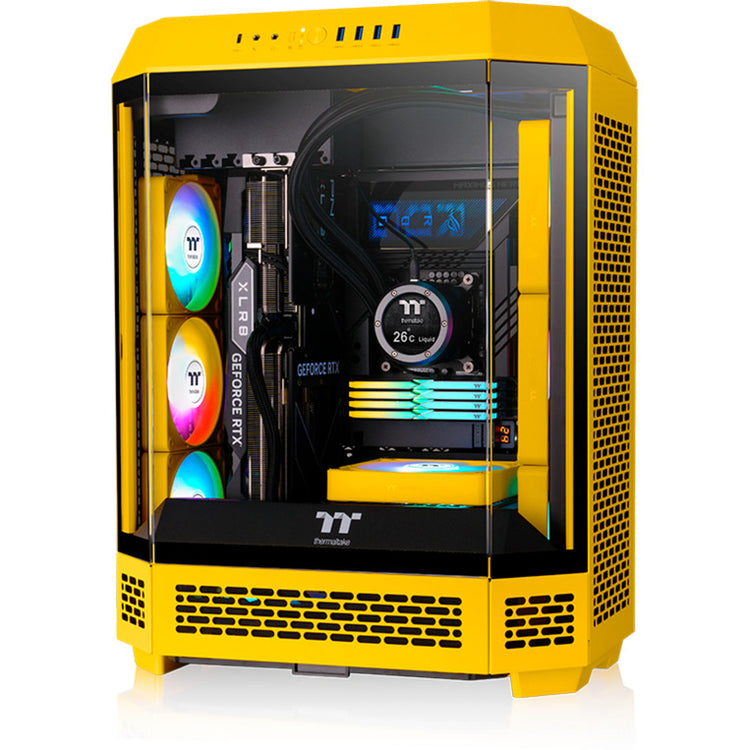 Thermaltake CT120 EX ArGB Sync PC-Lüfter Bumblebee (3-Lüfter-Pack) Gehäuselüfter (Gelb, 3 Stück, 120 x 120 x 25 mm, PWM)