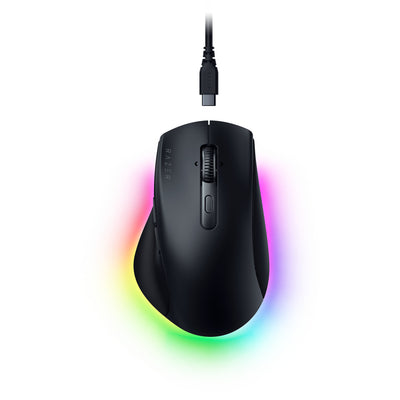 Razer Pro Click v2 Gaming-Maus (schwarz, bis zu 30.000 dpi, USB-C Bluetooth 2,4 GHz)