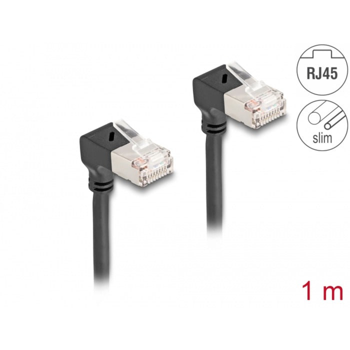 Delock RJ45 Network Cable Cat.6a S FTP Slim 90 ° nach unten