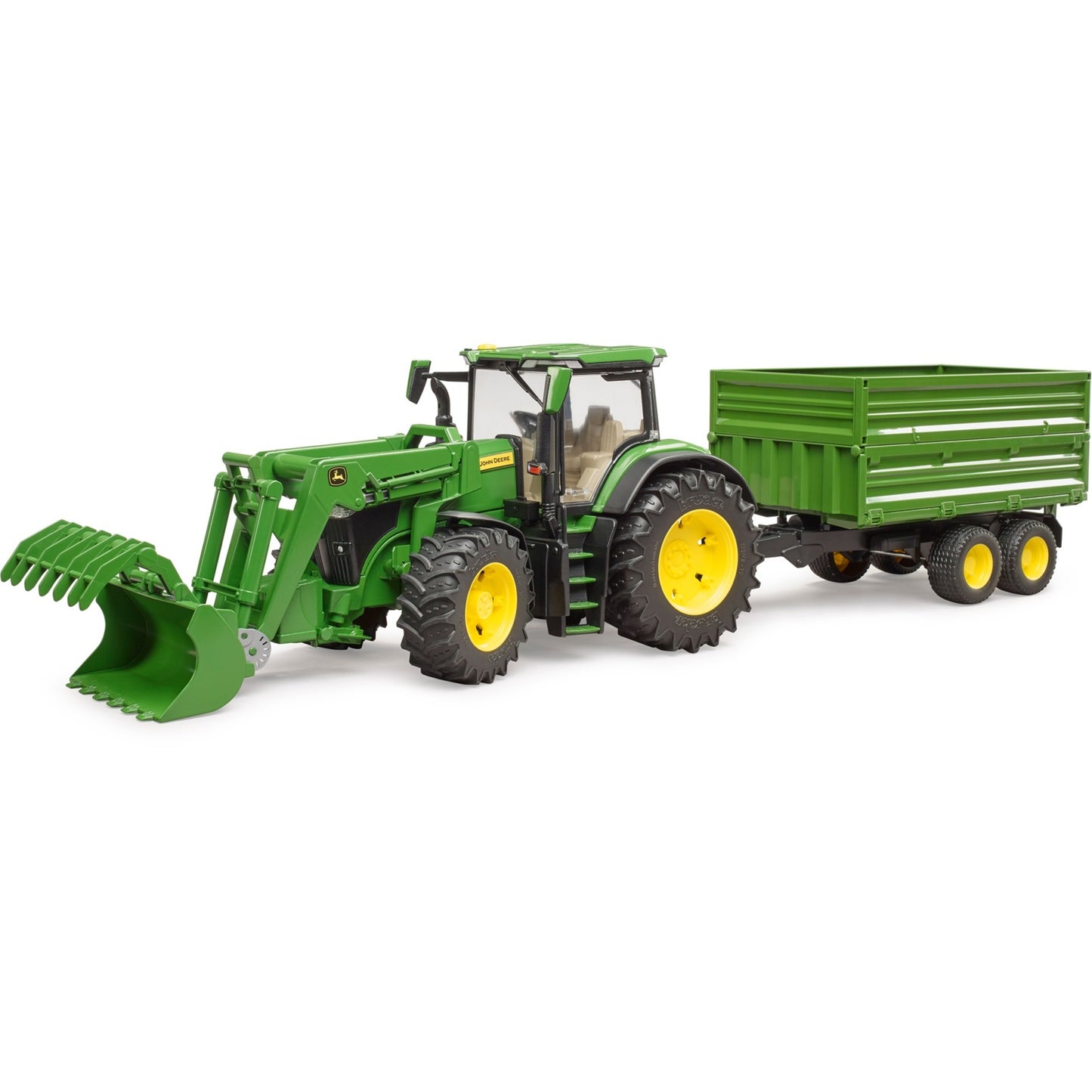 Bruder John Deere 7r 350 mit Frontlader und Transportaanha