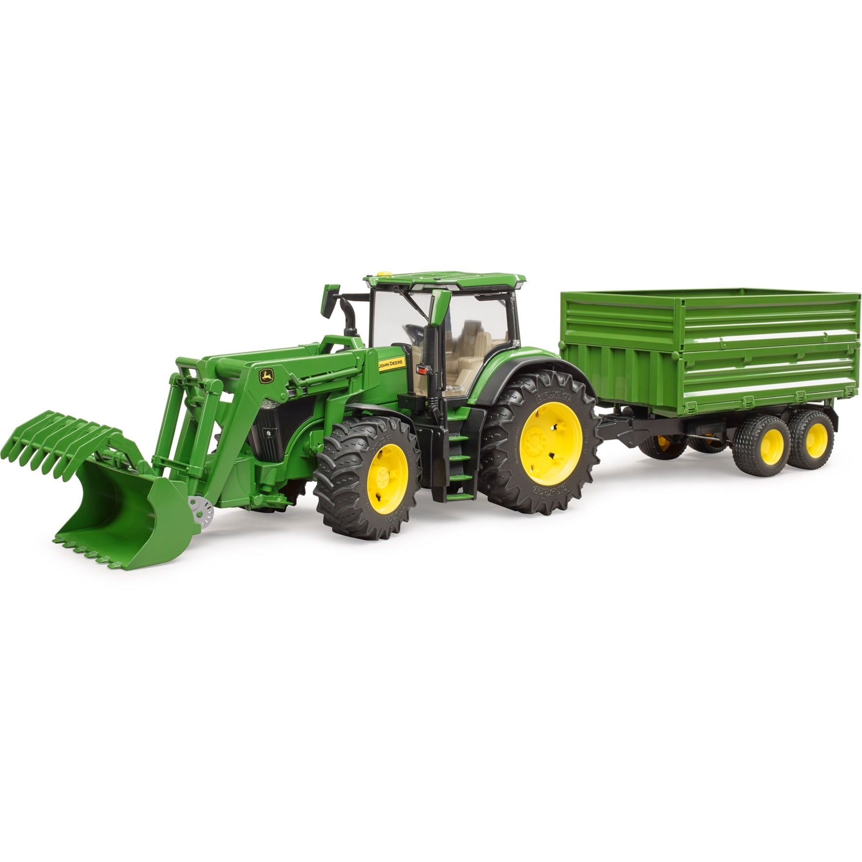 Bruder John Deere 7r 350 mit Frontlader und Transportaanha