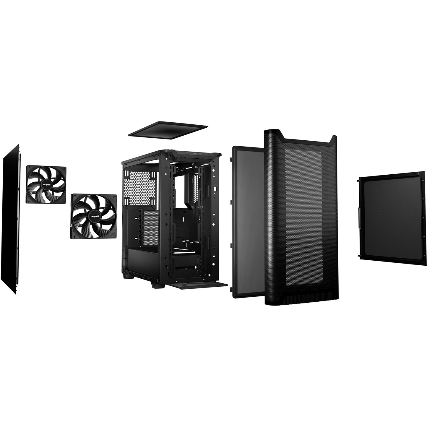 Ruhig sein! Pure Base 501 Airflow Midi-Tower-Gehäuse (schwarz | 2x USB-A | 1x USB-C)