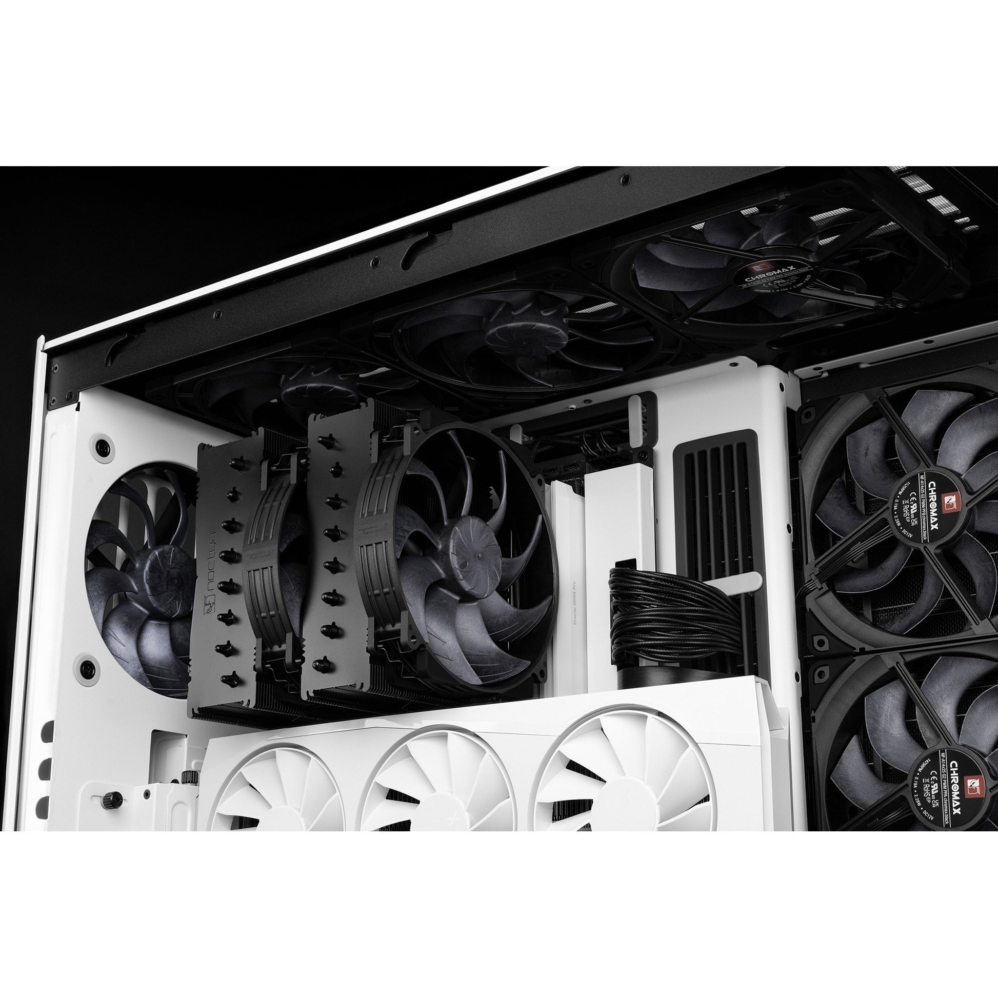 Noctua nf-a14x25r g2 pwm sx2-pp chromax.black Gehäuselüfter (schwarz, 2 Stück, 140 x 140 x 25 mm)