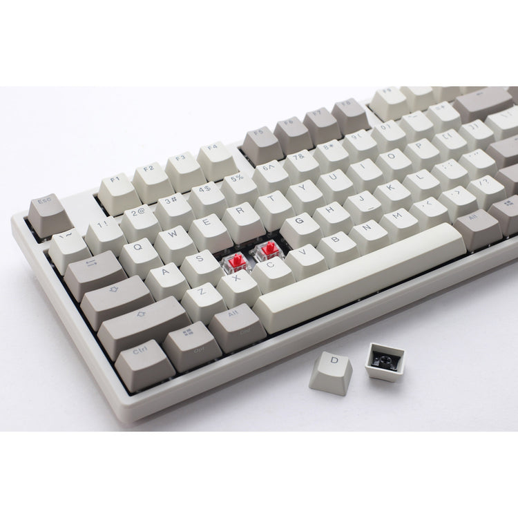 Ducky Origin Vintage, Tastatur (grau, US-Layout, Cherry MX Red, Hot Swap, PBT Double-Shot-Tastenkappen)