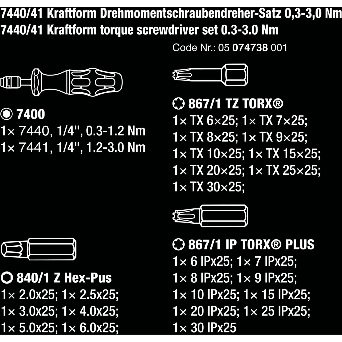 Waa 7440 41 Kraftform Momentischer Treiber Set 0,3-3