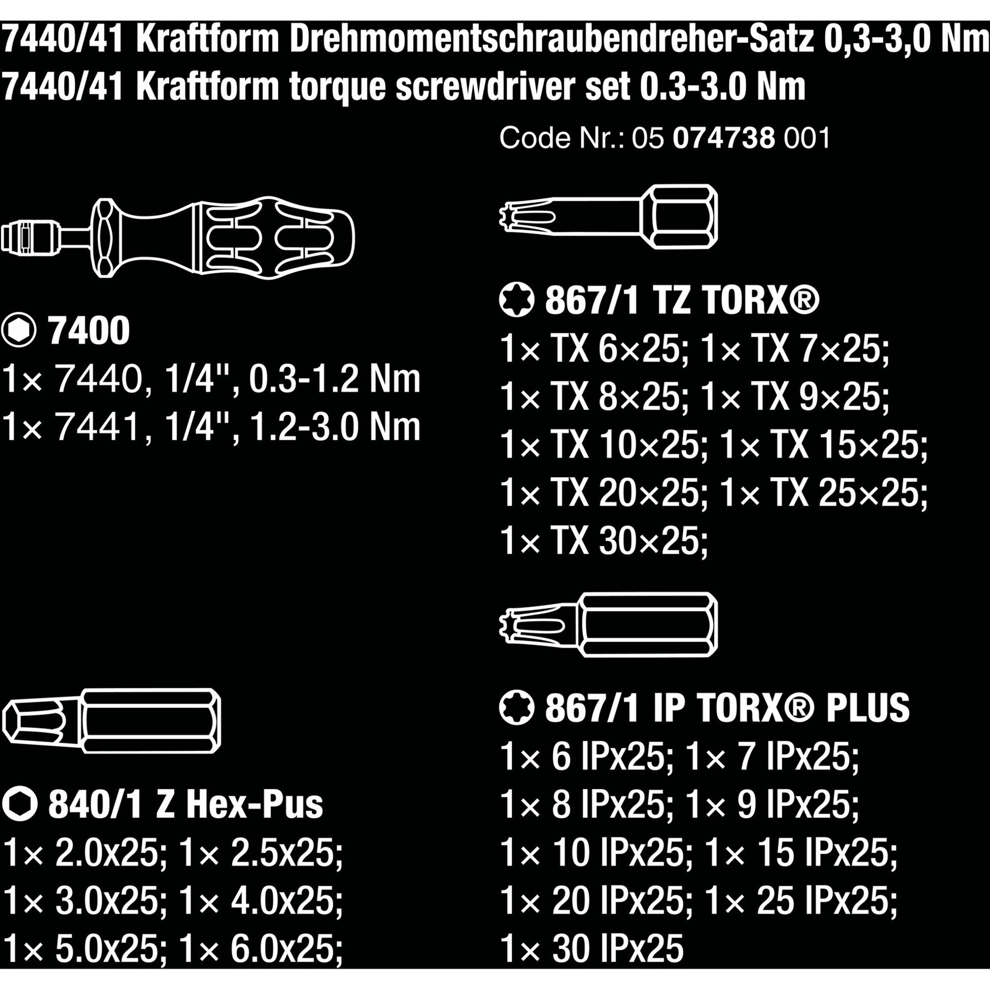 Waa 7440 41 Kraftform Momentischer Treiber Set 0,3-3