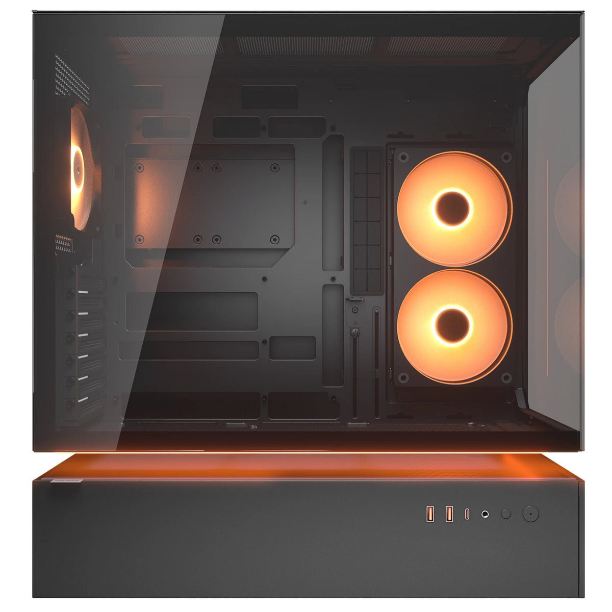 Cougar cfv235 Midi-Tower-Gehäuse (schwarz | 2x USB-A | 1x USB-C | RGB | gehärtetes Glas)