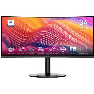 MSI Modern MD342CQP 34 Ultrawide Monitor (Schwarz, HDMI, Display Port, 2x USB-A, USB-B, USB-C)