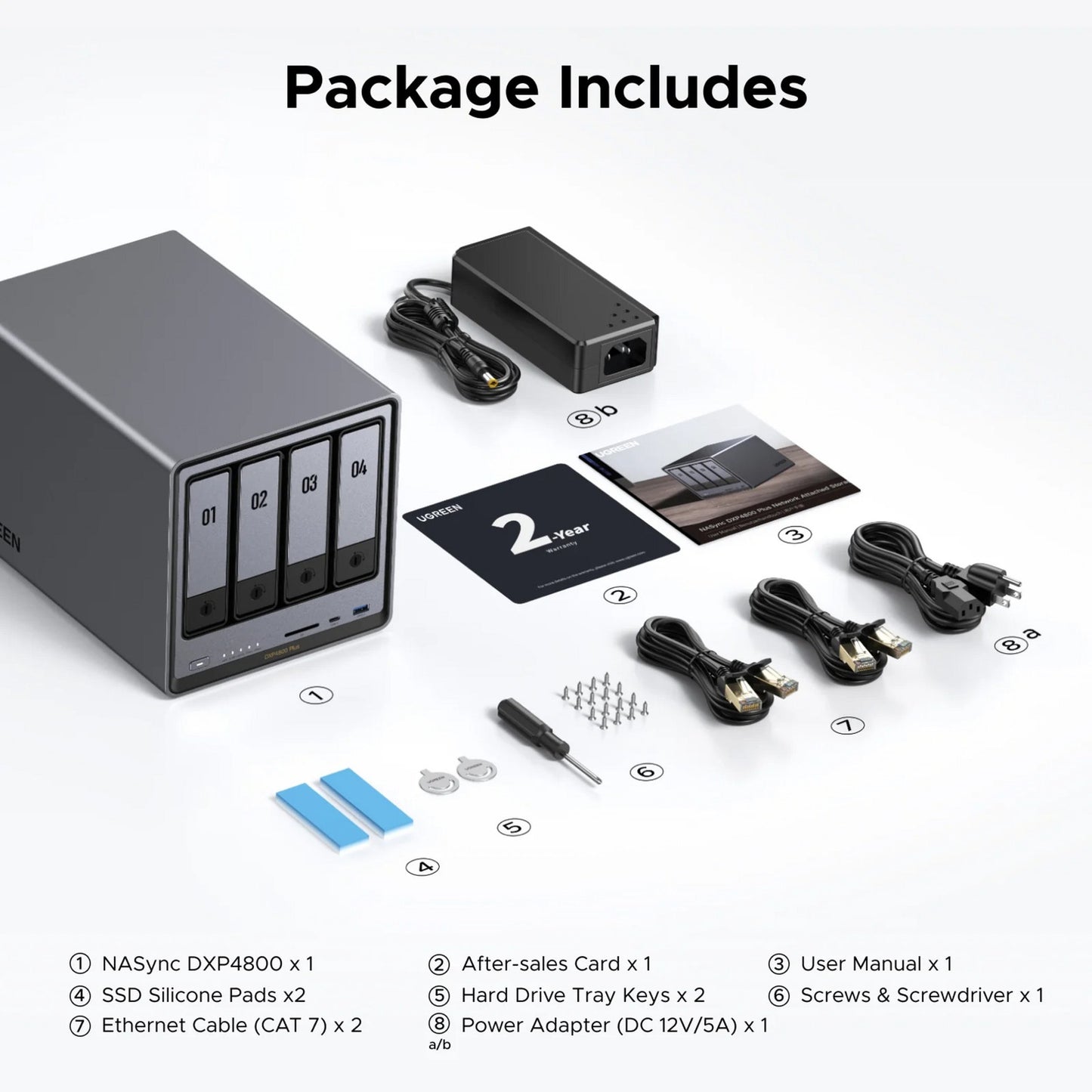 Ugreen nasync dxp4800 plus (grau, 1x 2,5GBe, 1x 10GBE, HDMI, USB-C)