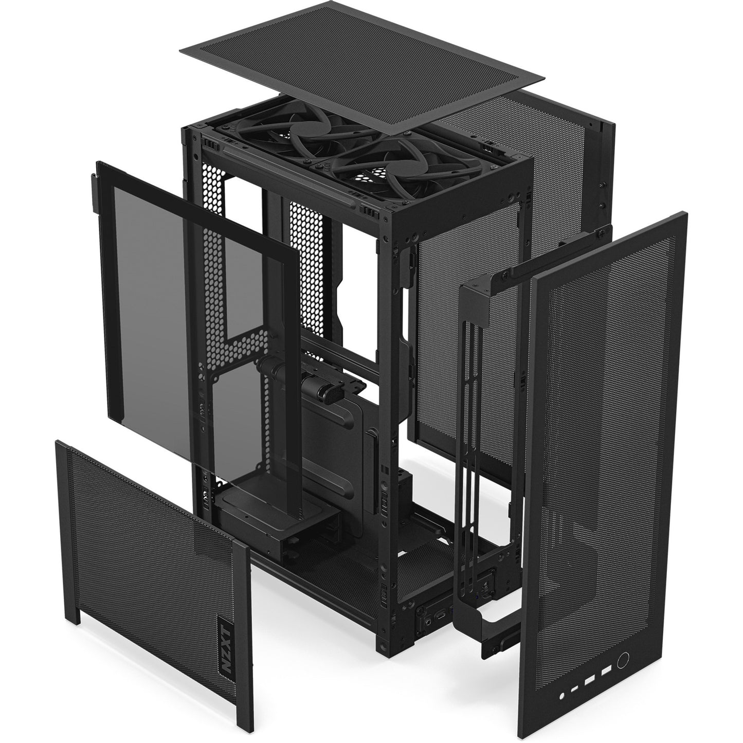 Nzxt h2 flow Mini-Tower-Gehäuse (schwarz | 2x USB-A | 1x USB-C | gehärtetes Glas)